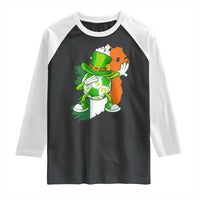 Funny Dabbing Soccer Ball Raglan Shirt St Patricks Day