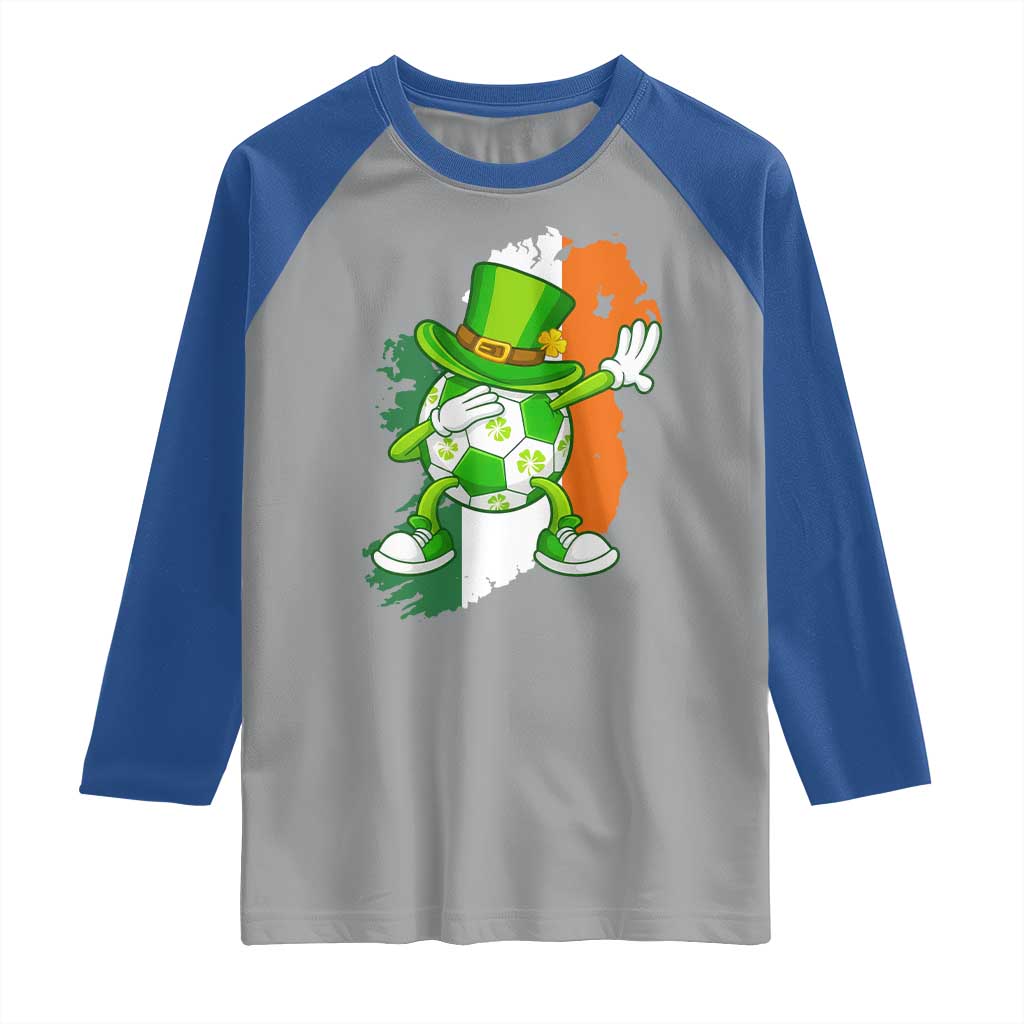 Funny Dabbing Soccer Ball Raglan Shirt St Patricks Day