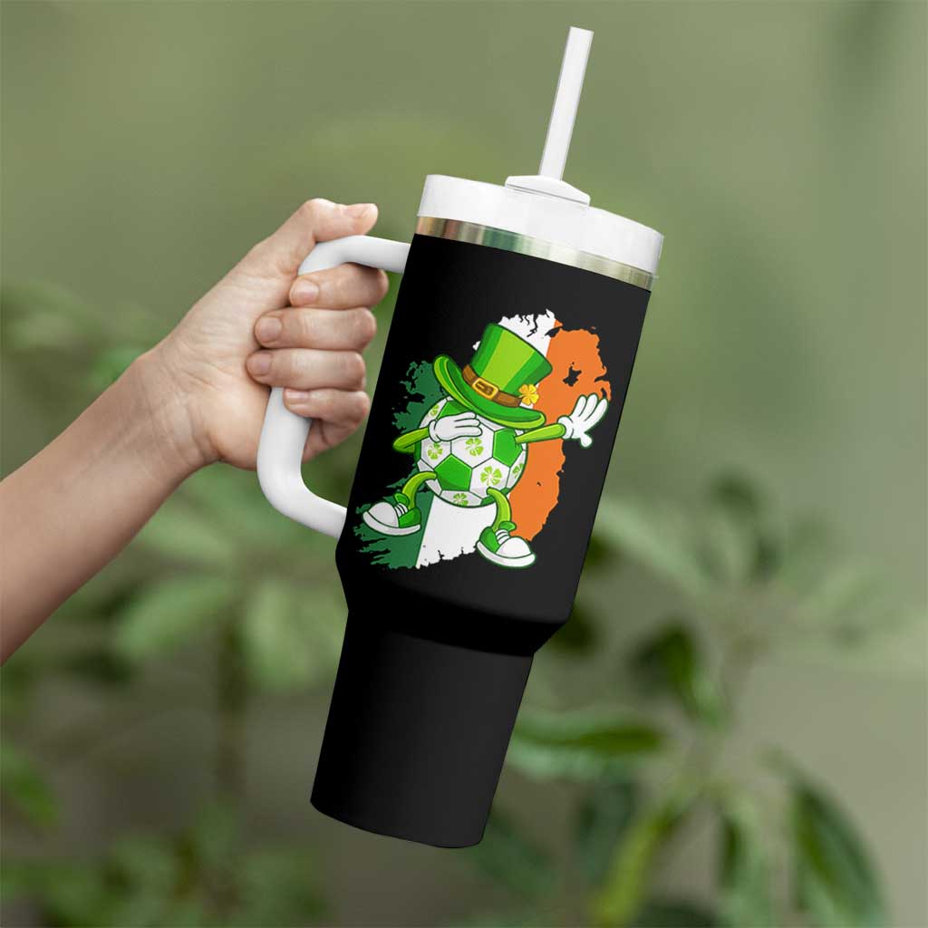 Funny Dabbing Soccer Ball Tumbler With Handle St Patricks Day