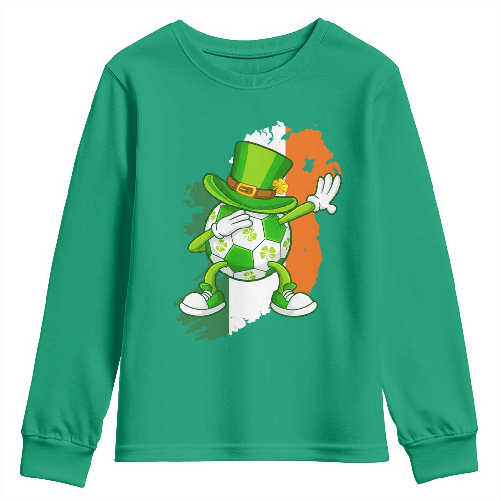 Funny Dabbing Soccer Ball Youth Sweatshirt St Patricks Day