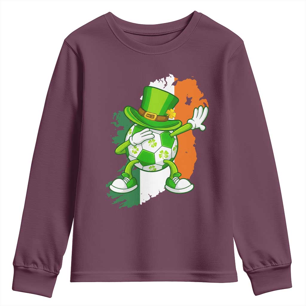 Funny Dabbing Soccer Ball Youth Sweatshirt St Patricks Day