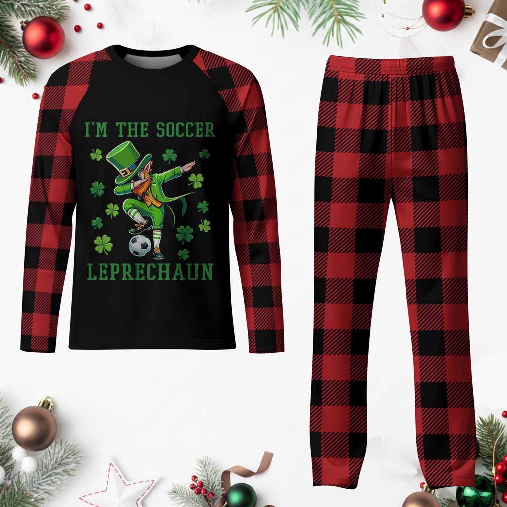 I Am The Soccer Leprechaun Plaid Pajama Set Funny Irish Soccer