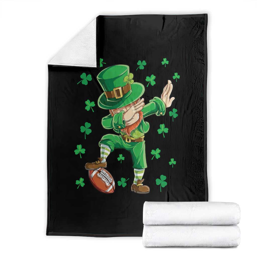 Dabbing Leprechaun Football St Patricks Day Boys Men Sports T-Shirt Throw Blanket