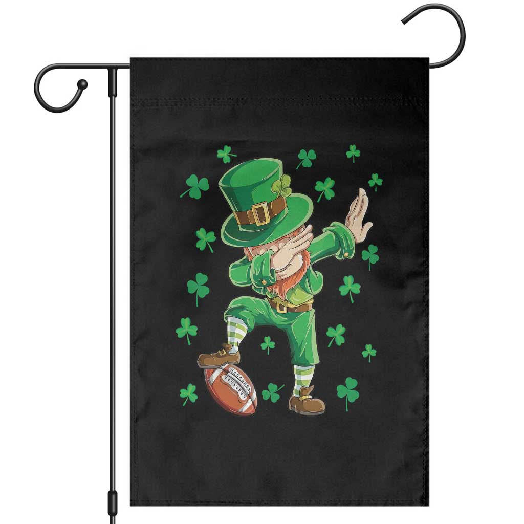 Dabbing Leprechaun Football St Patricks Day Boys Men Sports T-Shirt Garden Flag