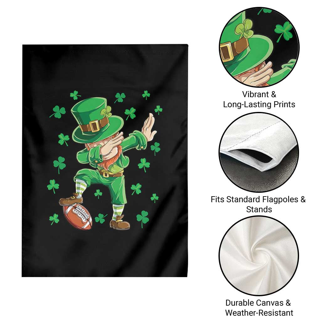 Dabbing Leprechaun Football St Patricks Day Boys Men Sports T-Shirt Garden Flag
