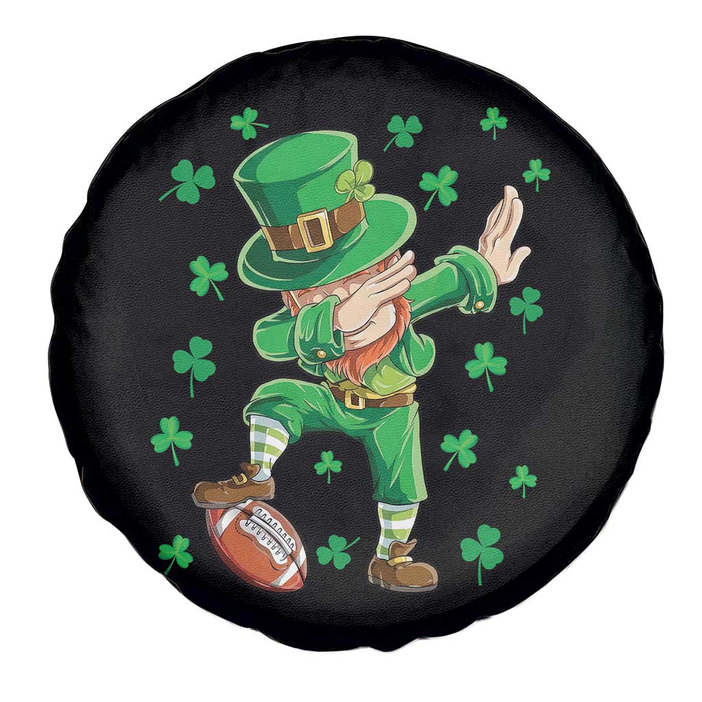 Dabbing Leprechaun Football St Patricks Day Boys Men Sports T-Shirt Spare Tire Cover