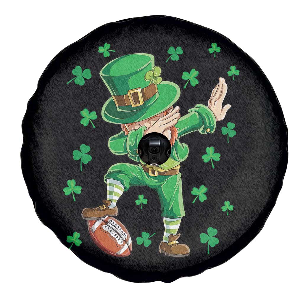 Dabbing Leprechaun Football St Patricks Day Boys Men Sports T-Shirt Spare Tire Cover