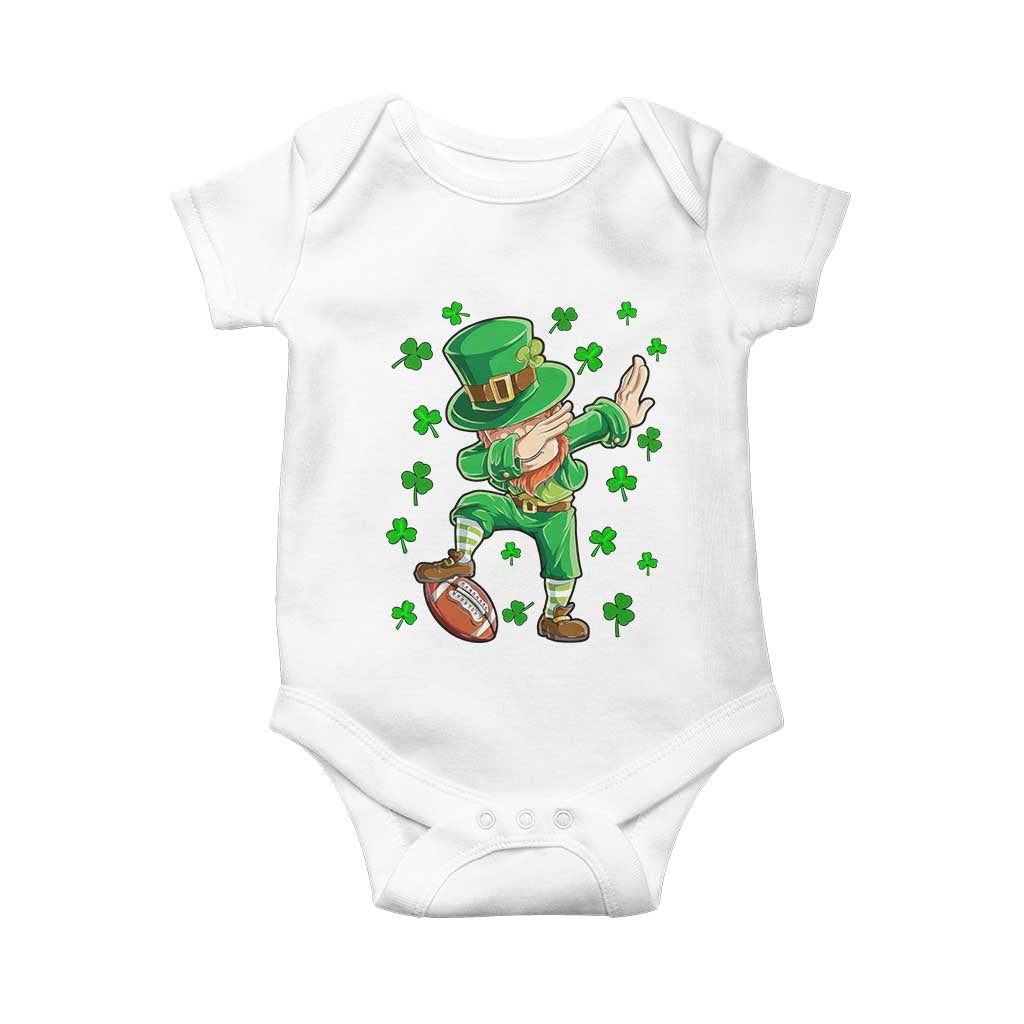 Dabbing Leprechaun Football St Patricks Day Boys Men Sports T-Shirt Baby Onesie