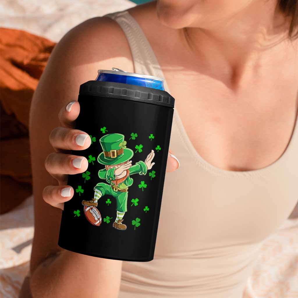 Dabbing Leprechaun Football St Patricks Day Boys Men Sports T-Shirt 4 in 1 Can Cooler Tumbler