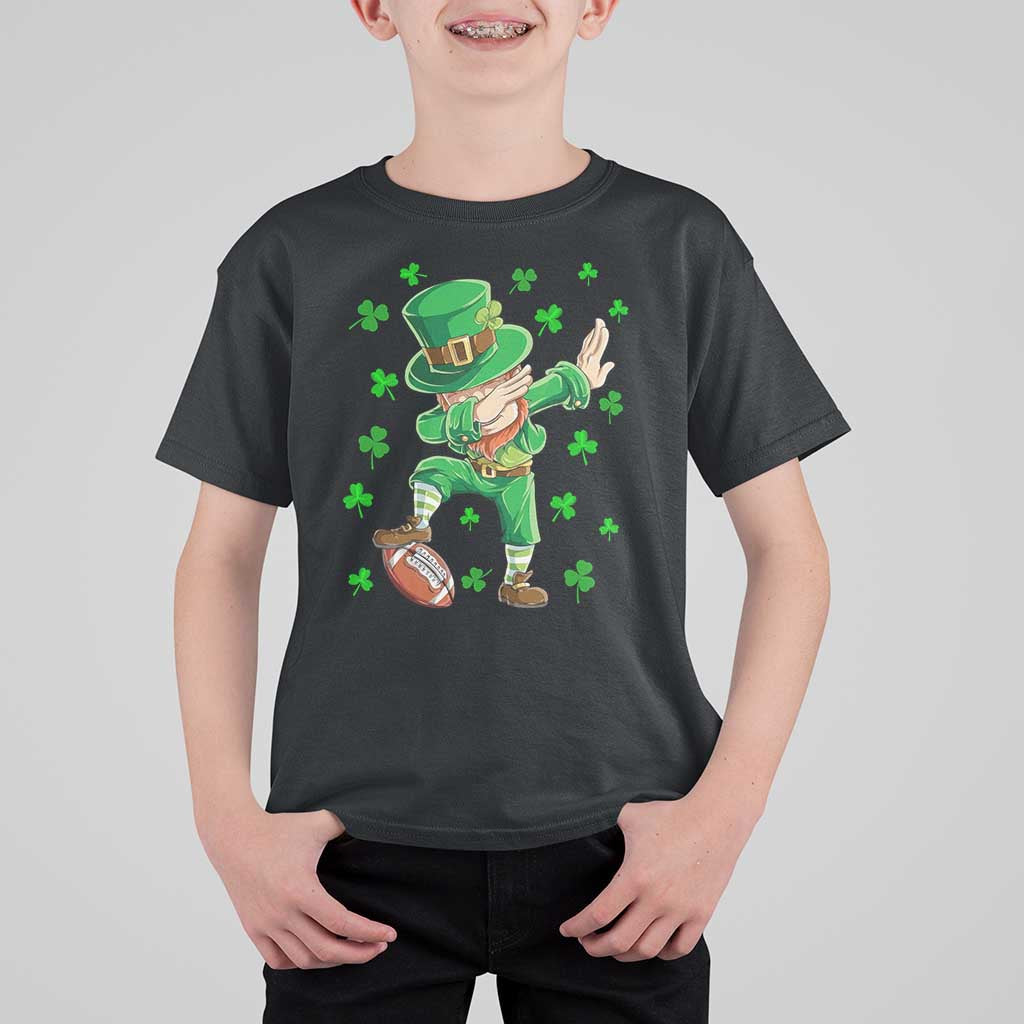 Dabbing Leprechaun Football St Patricks Day Boys Men Sports T-Shirt T Shirt For Kid