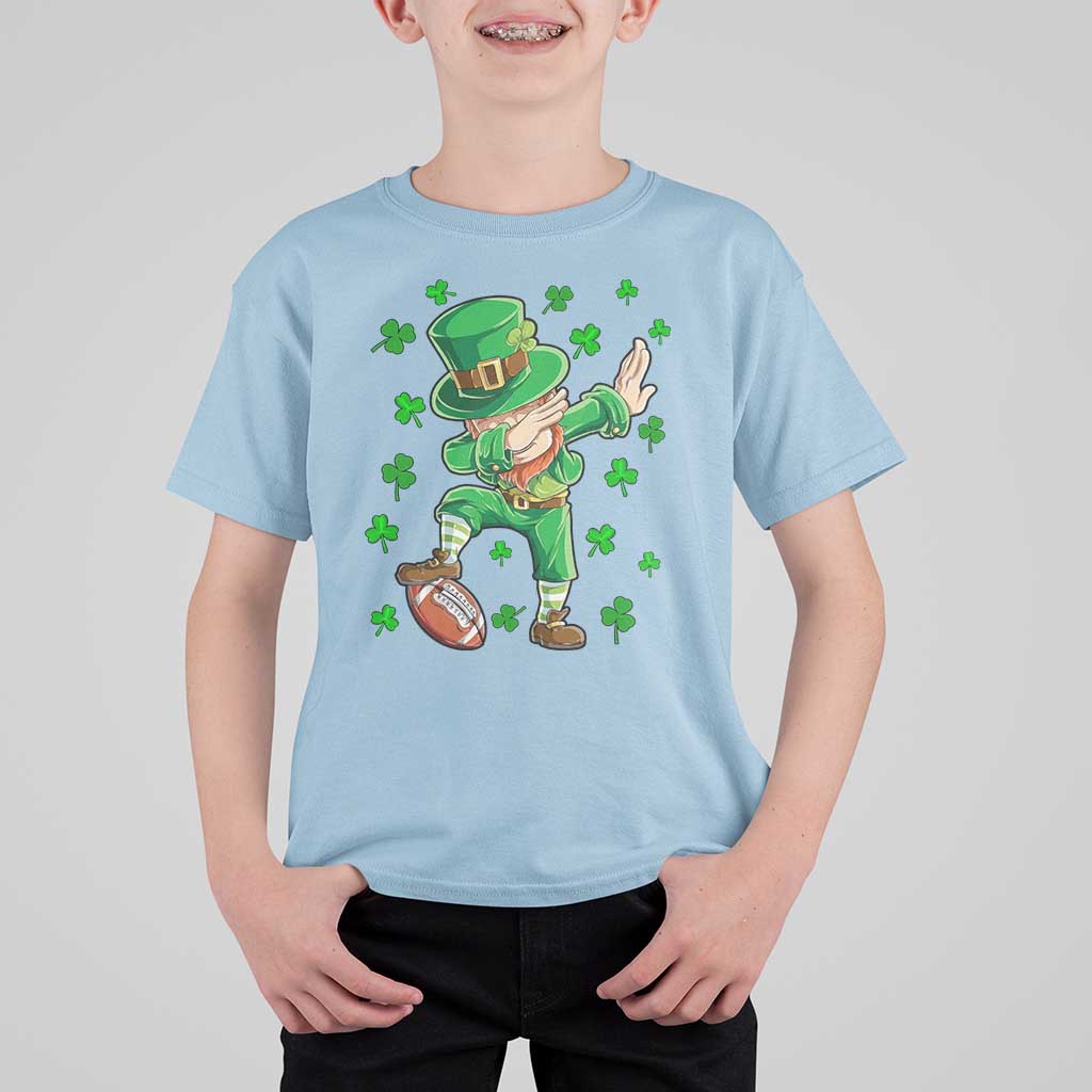 Dabbing Leprechaun Football St Patricks Day Boys Men Sports T-Shirt T Shirt For Kid