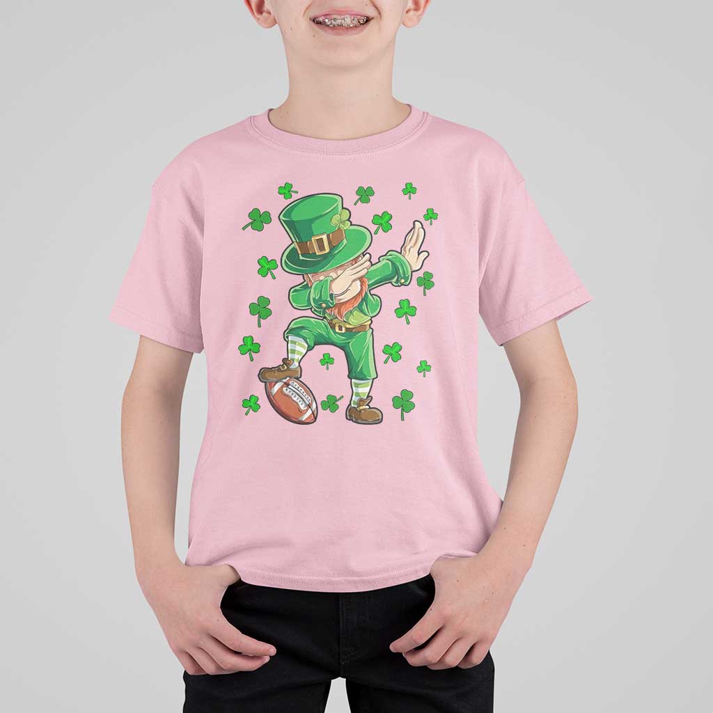 Dabbing Leprechaun Football St Patricks Day Boys Men Sports T-Shirt T Shirt For Kid