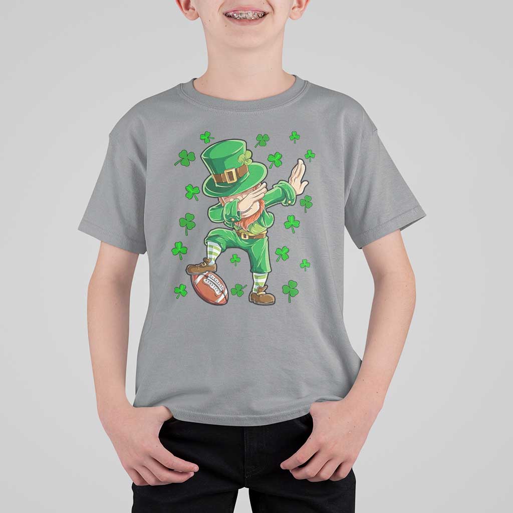 Dabbing Leprechaun Football St Patricks Day Boys Men Sports T-Shirt T Shirt For Kid