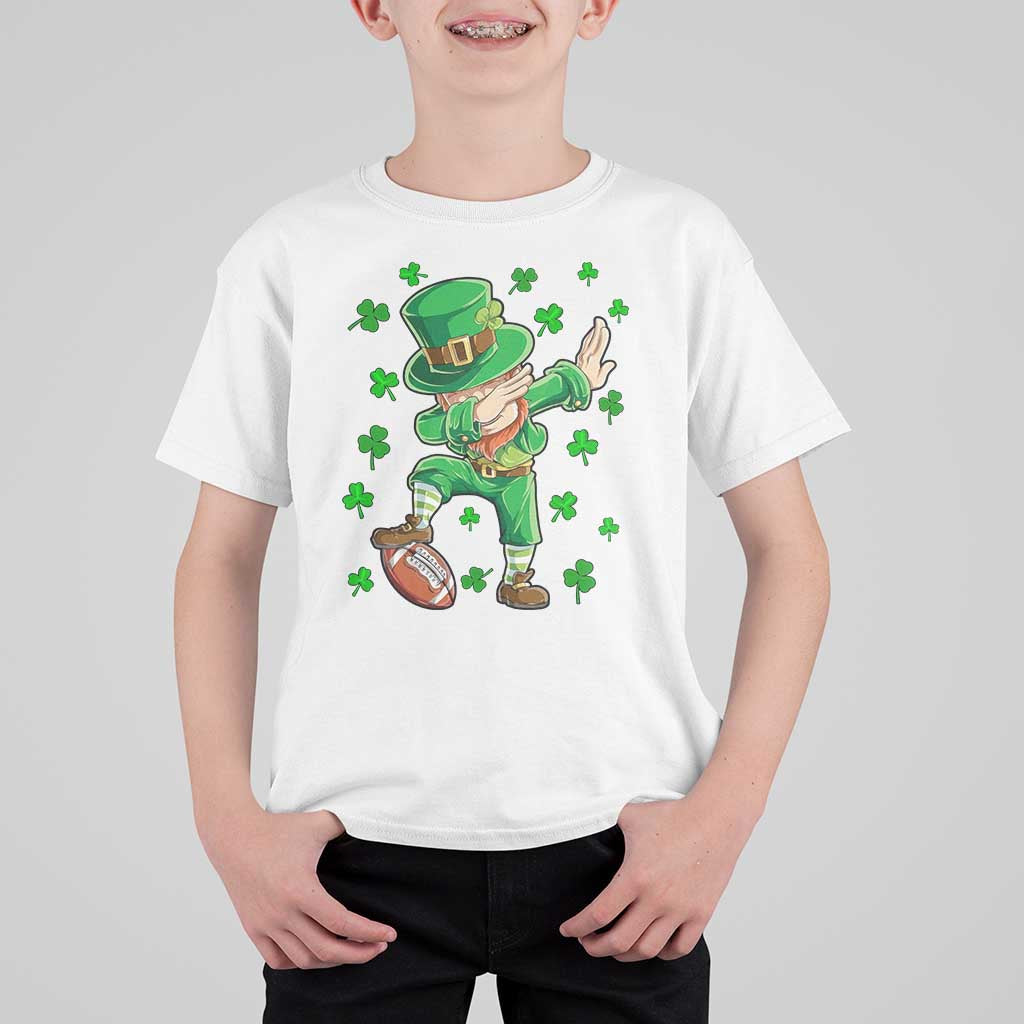 Dabbing Leprechaun Football St Patricks Day Boys Men Sports T-Shirt T Shirt For Kid