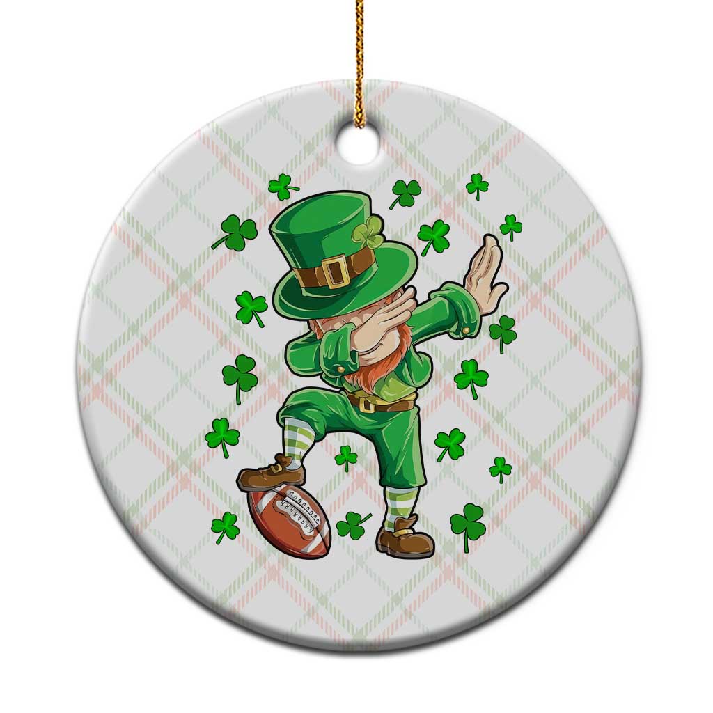 Dabbing Leprechaun Football St Patricks Day Boys Men Sports T-Shirt Ceramic Ornament