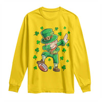 Dabbing Leprechaun Football St Patricks Day Boys Men Sports T-Shirt Long Sleeve Shirt
