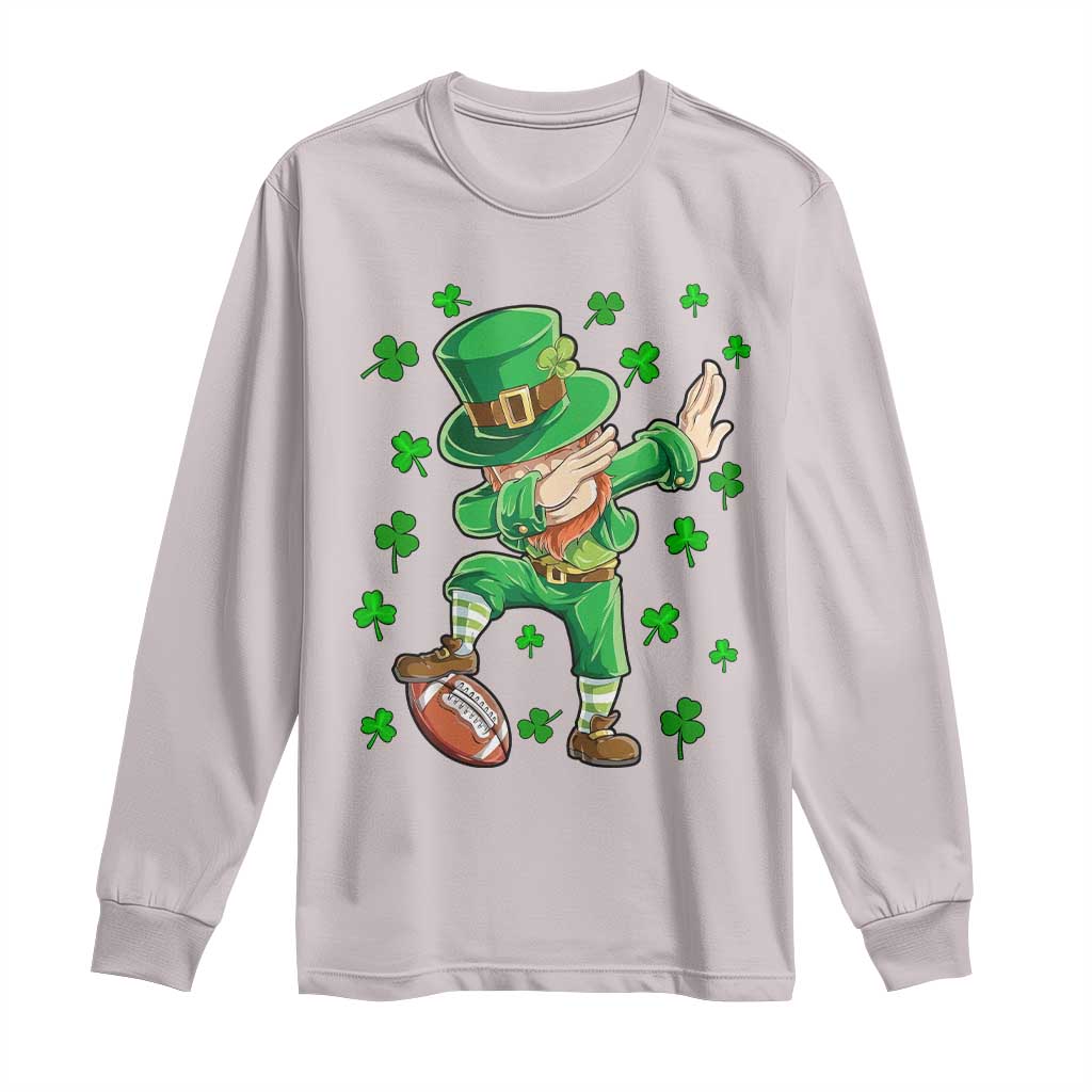 Dabbing Leprechaun Football St Patricks Day Boys Men Sports T-Shirt Long Sleeve Shirt