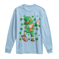 Dabbing Leprechaun Football St Patricks Day Boys Men Sports T-Shirt Long Sleeve Shirt