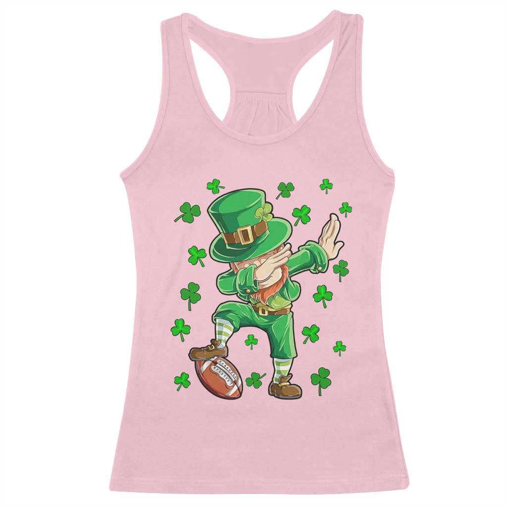 Dabbing Leprechaun Football St Patricks Day Boys Men Sports T-Shirt Racerback Tank Top