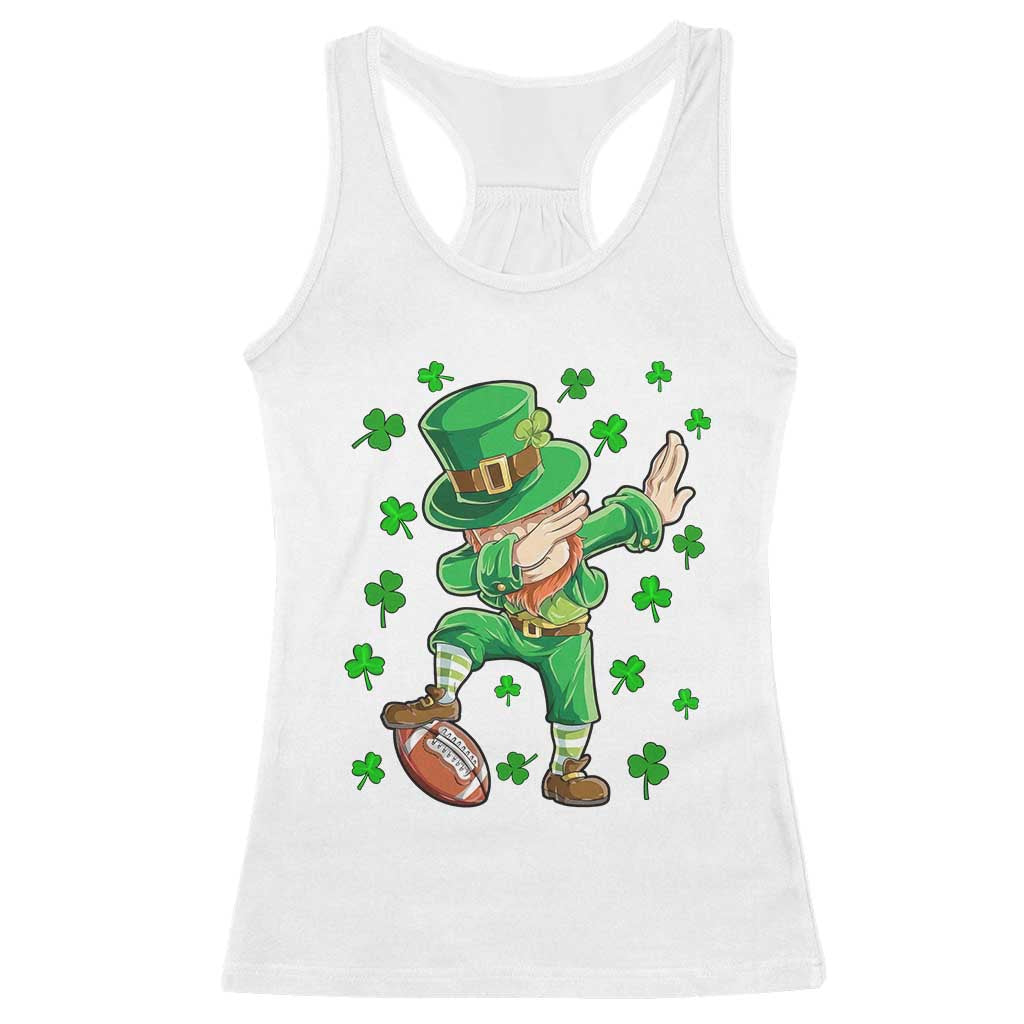 Dabbing Leprechaun Football St Patricks Day Boys Men Sports T-Shirt Racerback Tank Top