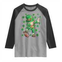 Dabbing Leprechaun Football St Patricks Day Boys Men Sports T-Shirt Raglan Shirt