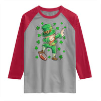 Dabbing Leprechaun Football St Patricks Day Boys Men Sports T-Shirt Raglan Shirt