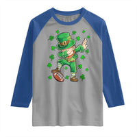 Dabbing Leprechaun Football St Patricks Day Boys Men Sports T-Shirt Raglan Shirt