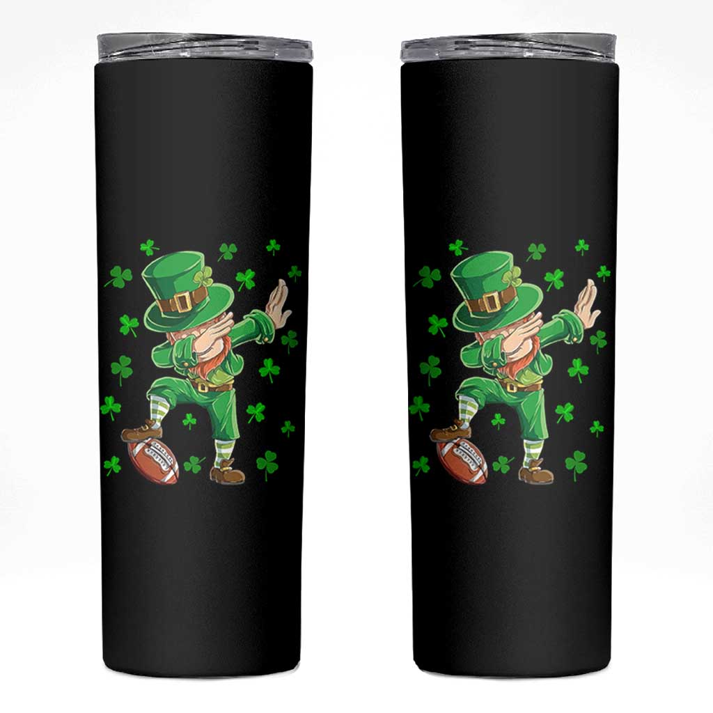 Dabbing Leprechaun Football St Patricks Day Boys Men Sports T-Shirt Skinny Tumbler