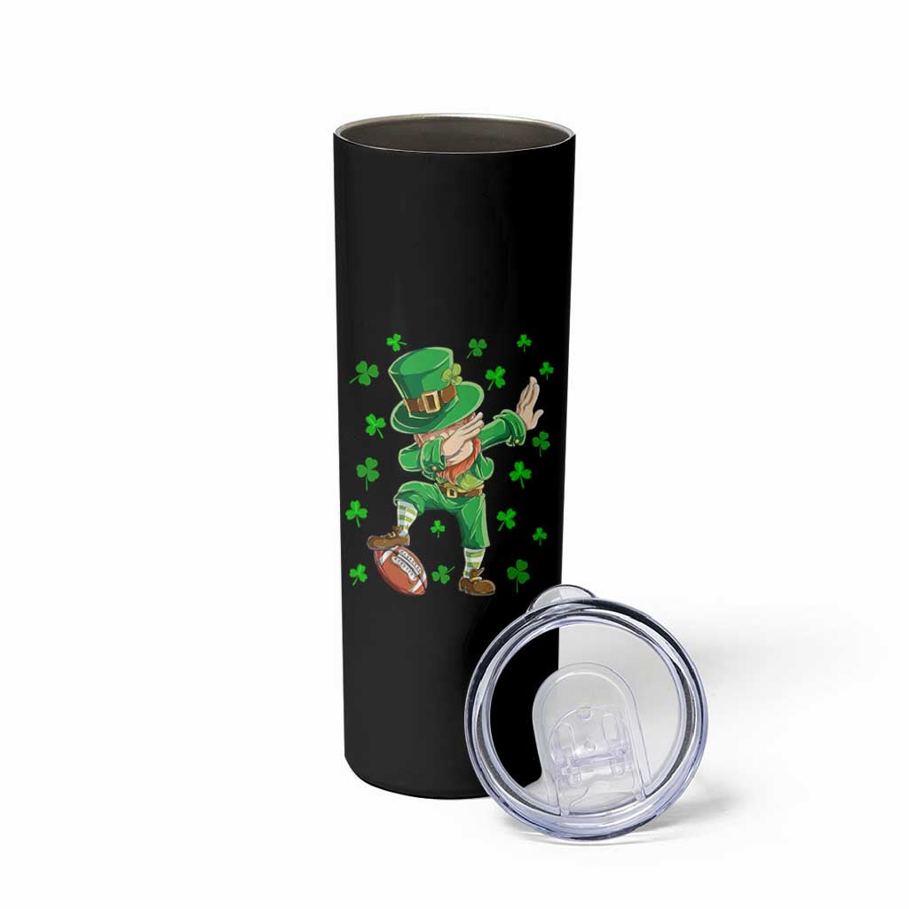 Dabbing Leprechaun Football St Patricks Day Boys Men Sports T-Shirt Skinny Tumbler