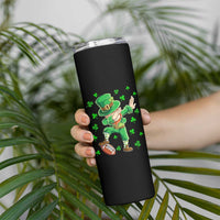 Dabbing Leprechaun Football St Patricks Day Boys Men Sports T-Shirt Skinny Tumbler