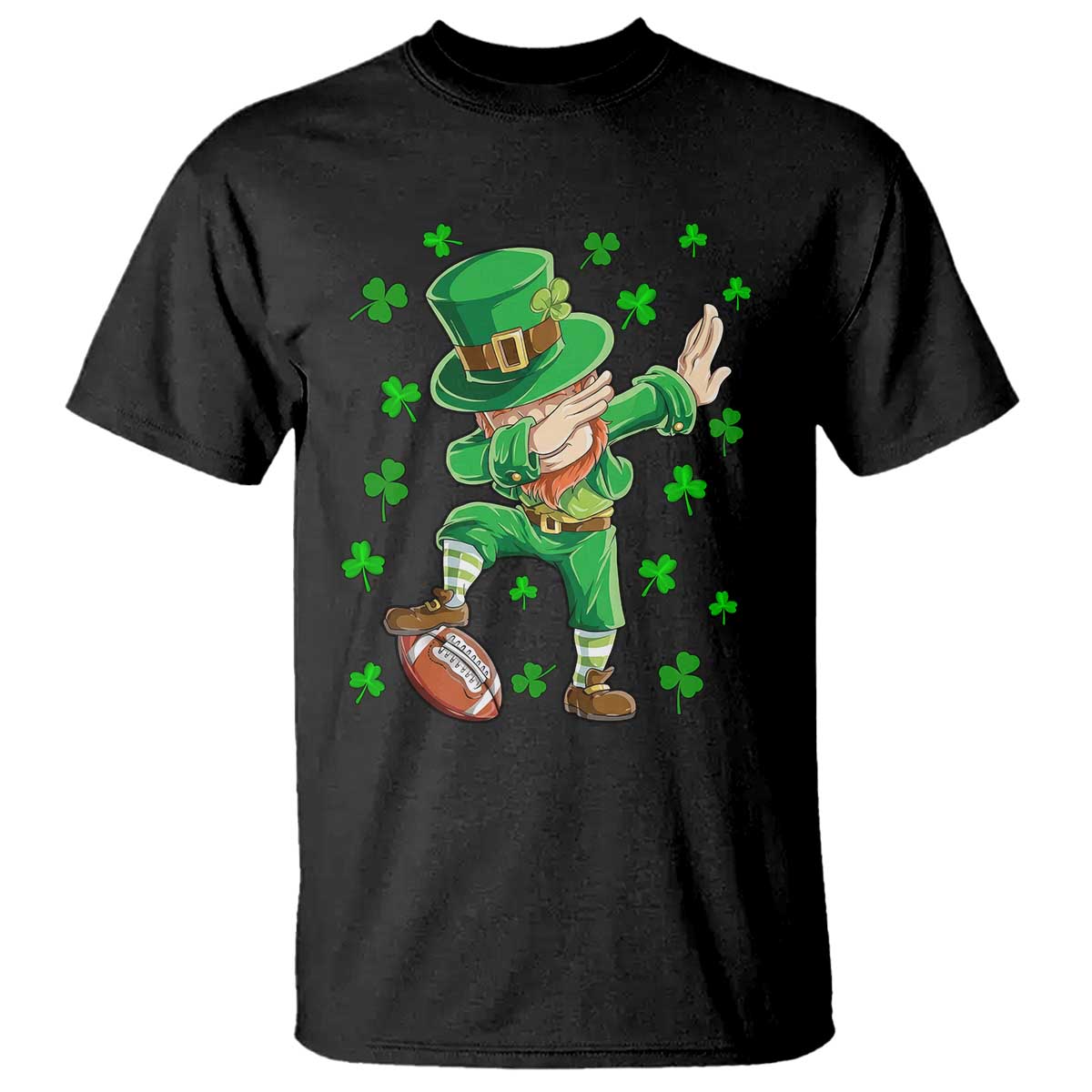 Dabbing Leprechaun Football St Patricks Day Boys Men Sports T-Shirt T Shirt