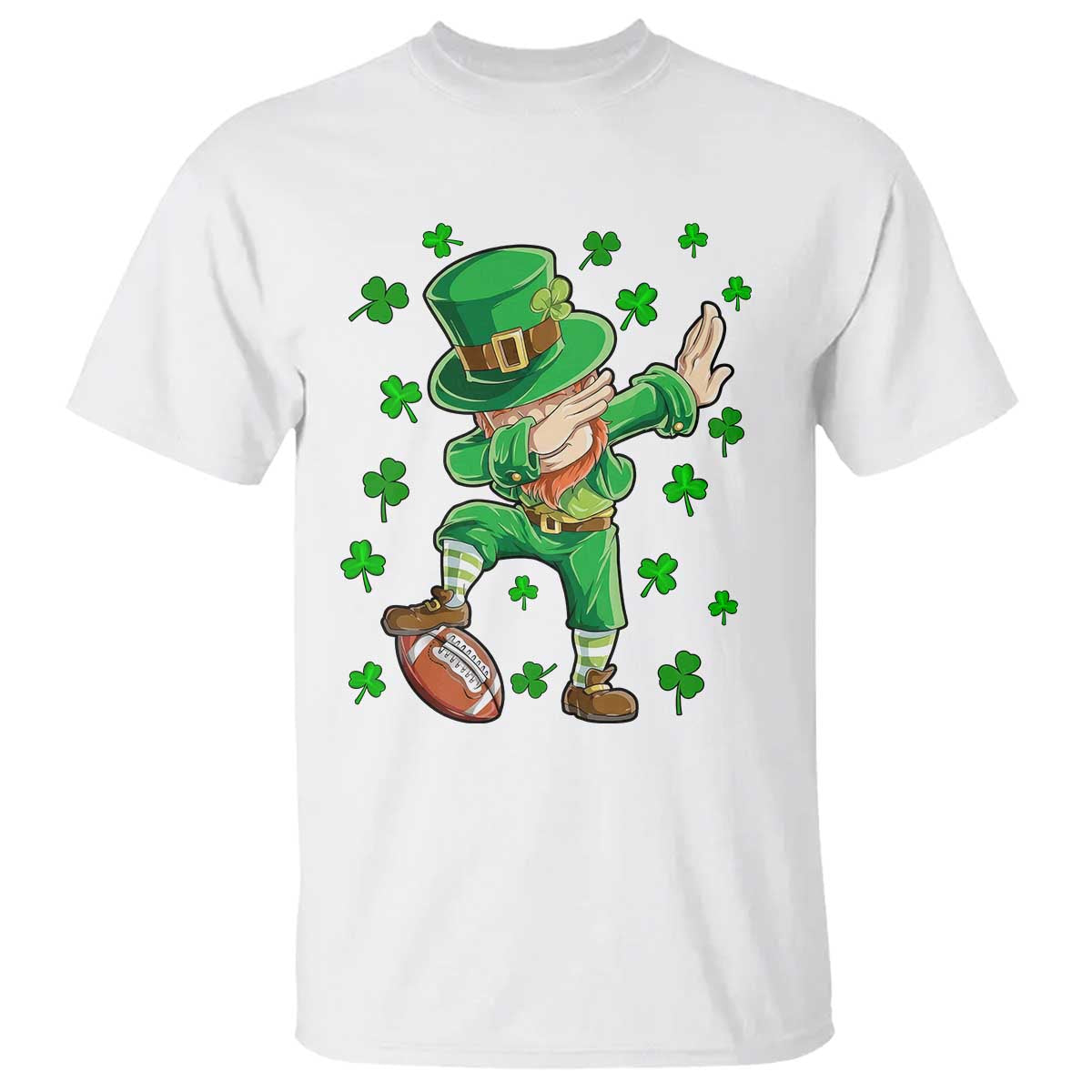Dabbing Leprechaun Football St Patricks Day Boys Men Sports T-Shirt T Shirt