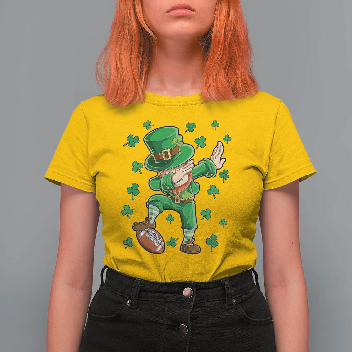 Dabbing Leprechaun Football St Patricks Day Boys Men Sports T-Shirt T Shirt For Women