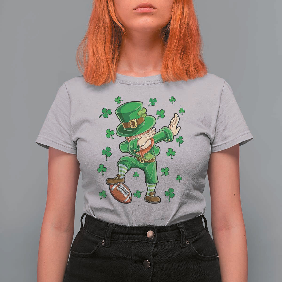 Dabbing Leprechaun Football St Patricks Day Boys Men Sports T-Shirt T Shirt For Women