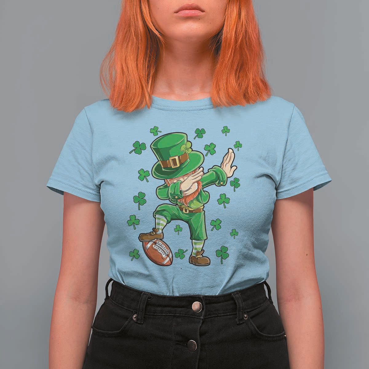 Dabbing Leprechaun Football St Patricks Day Boys Men Sports T-Shirt T Shirt For Women