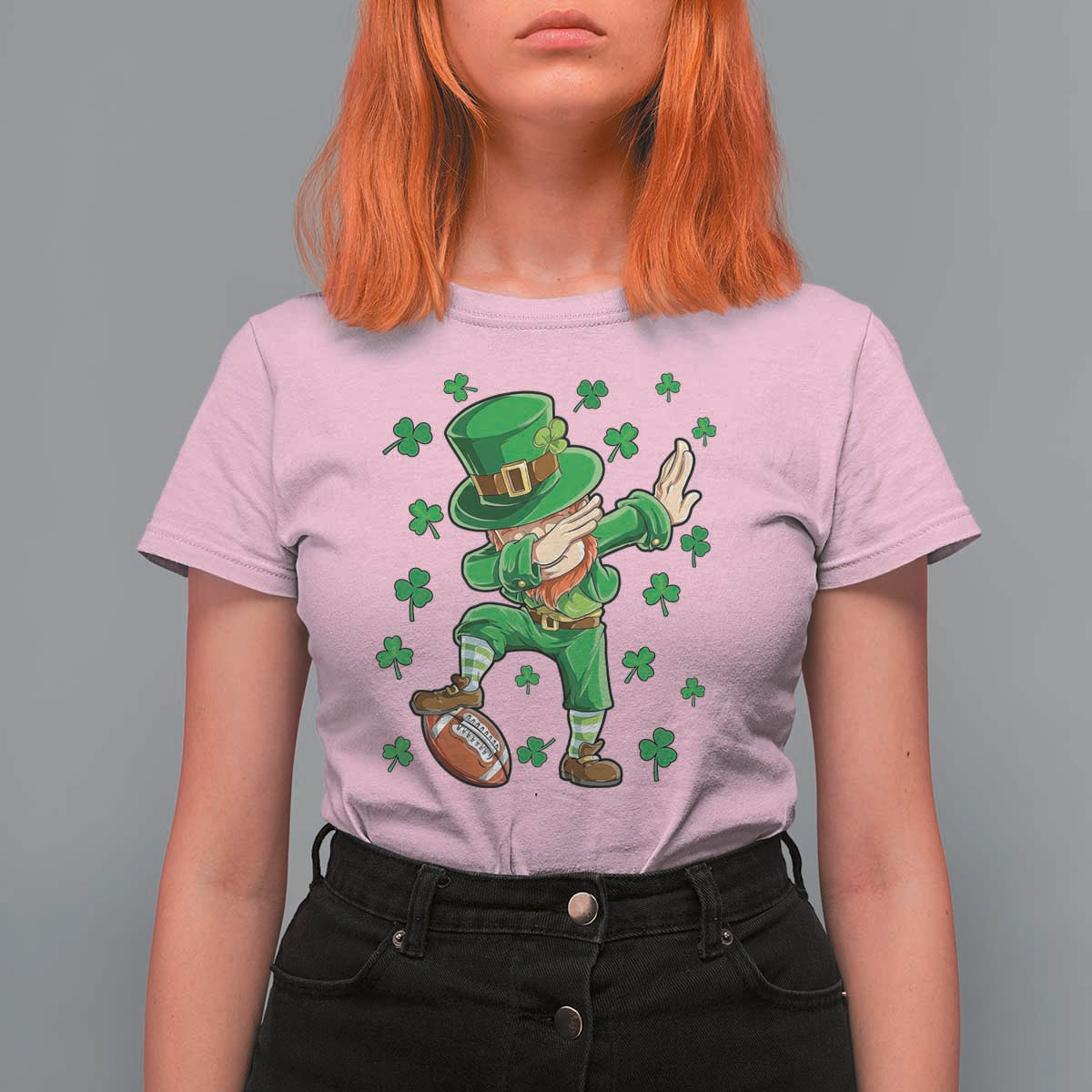 Dabbing Leprechaun Football St Patricks Day Boys Men Sports T-Shirt T Shirt For Women