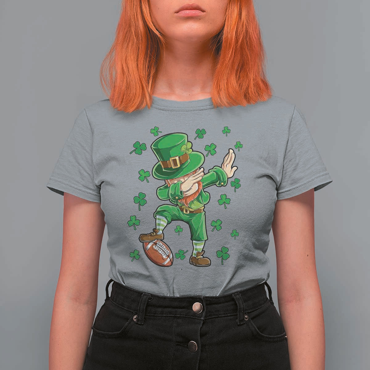 Dabbing Leprechaun Football St Patricks Day Boys Men Sports T-Shirt T Shirt For Women
