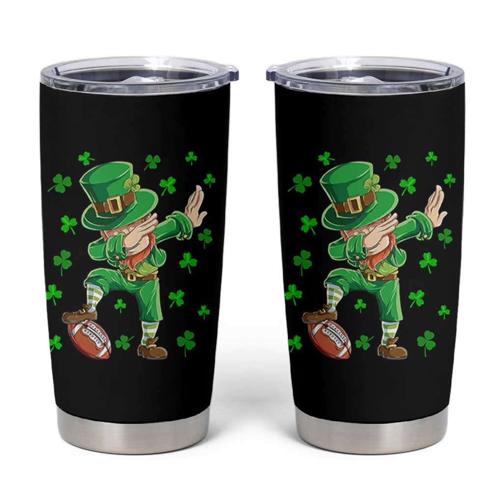 Dabbing Leprechaun Football St Patricks Day Boys Men Sports T-Shirt Tumbler Cup