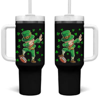 Dabbing Leprechaun Football St Patricks Day Boys Men Sports T-Shirt Tumbler With Handle