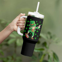 Dabbing Leprechaun Football St Patricks Day Boys Men Sports T-Shirt Tumbler With Handle