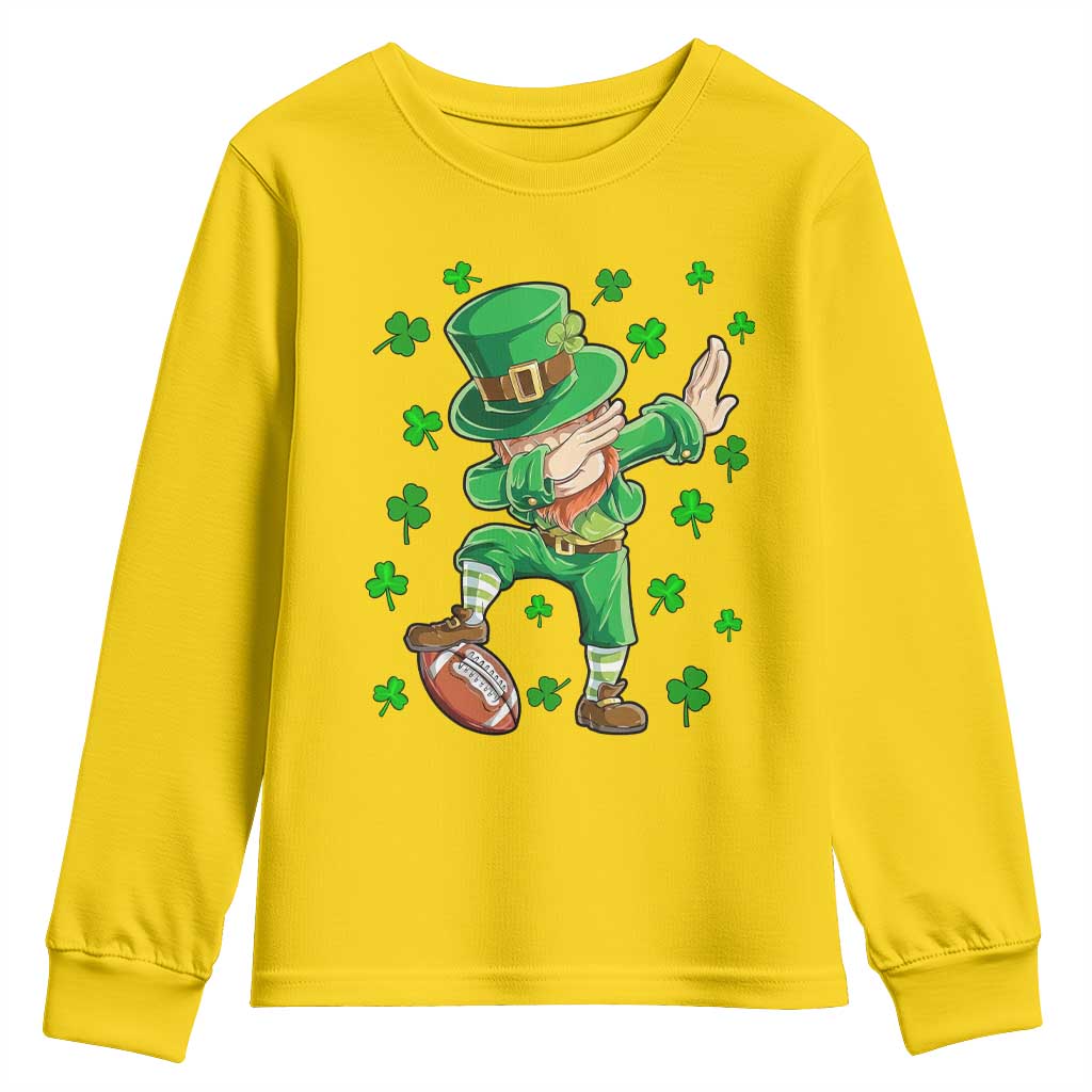 Dabbing Leprechaun Football St Patricks Day Boys Men Sports T-Shirt Youth Sweatshirt