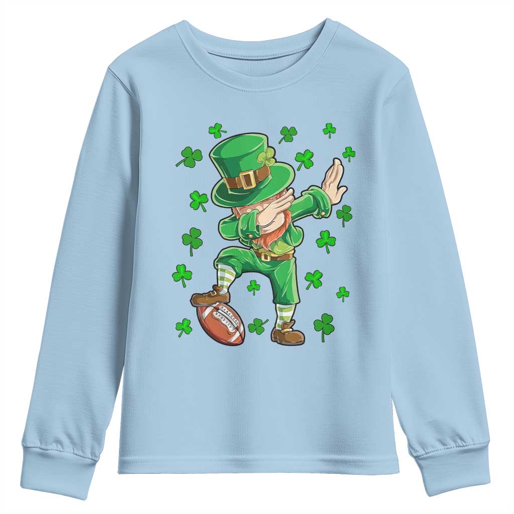 Dabbing Leprechaun Football St Patricks Day Boys Men Sports T-Shirt Youth Sweatshirt