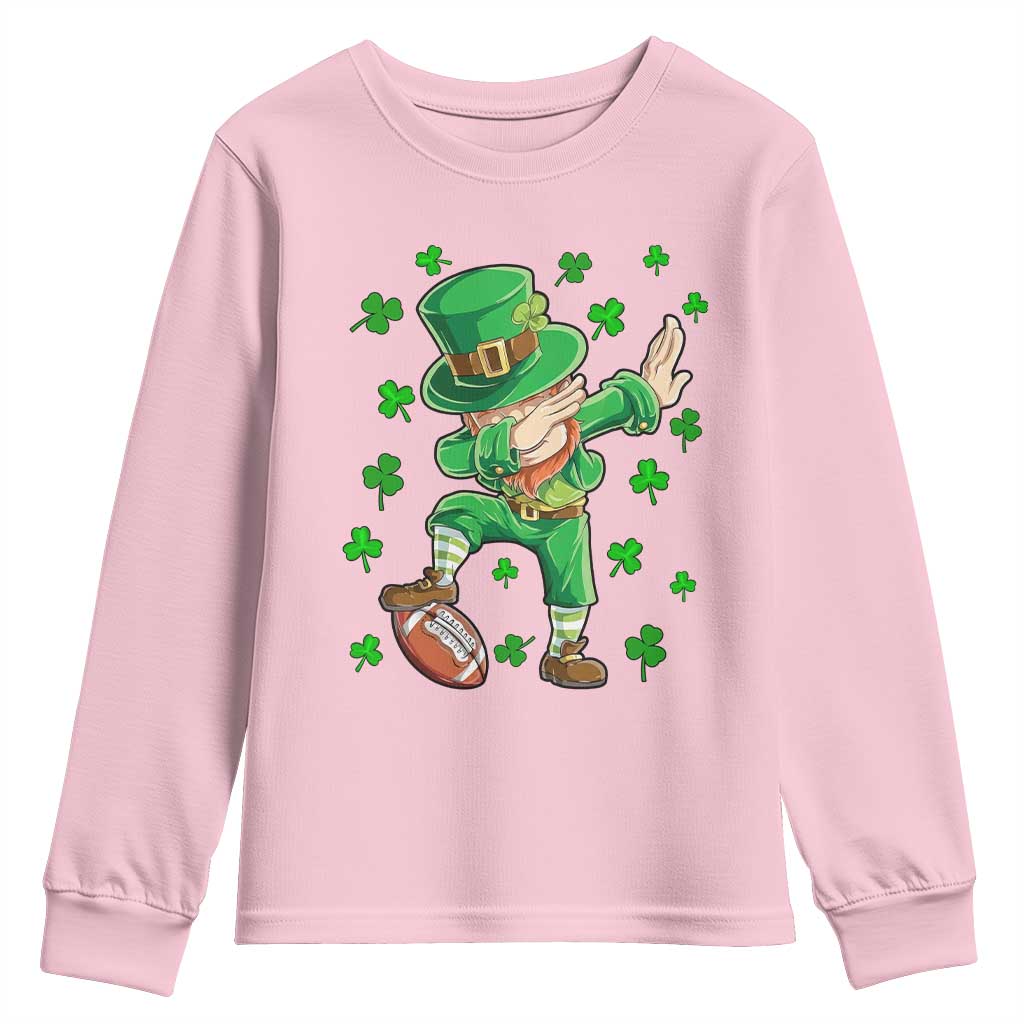 Dabbing Leprechaun Football St Patricks Day Boys Men Sports T-Shirt Youth Sweatshirt