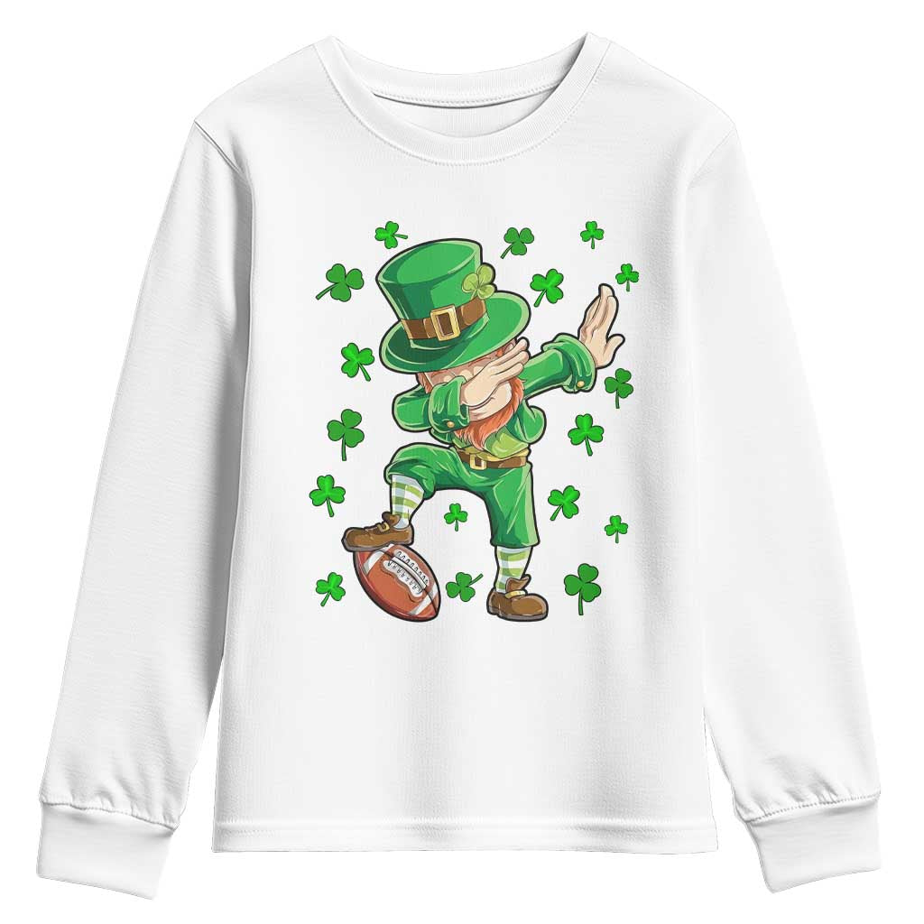 Dabbing Leprechaun Football St Patricks Day Boys Men Sports T-Shirt Youth Sweatshirt