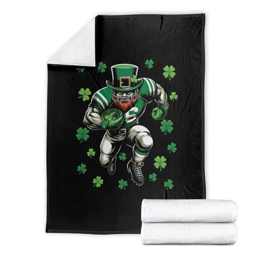 Leprechaun Football Dabbing Pose Throw Blanket Lucky Irish Gift