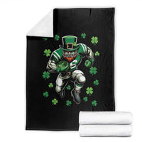 Leprechaun Football Dabbing Pose Throw Blanket Lucky Irish Gift