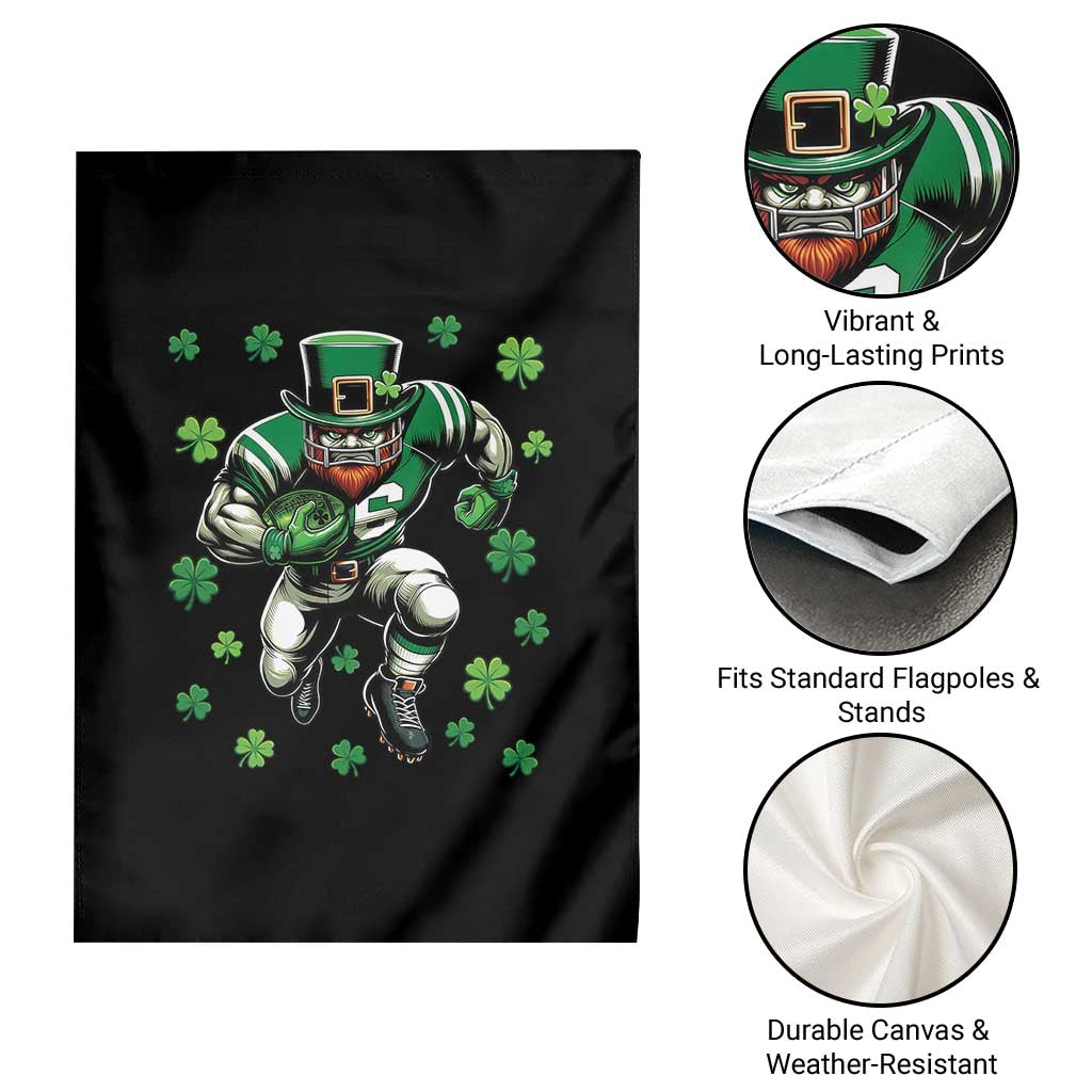 Leprechaun Football Dabbing Pose Garden Flag Lucky Irish Gift