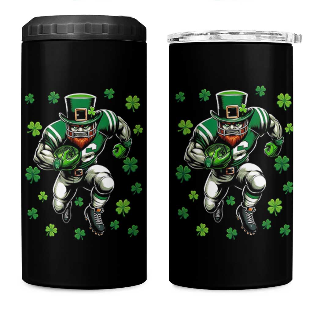 Leprechaun Football Dabbing Pose 4 in 1 Can Cooler Tumbler Lucky Irish Gift