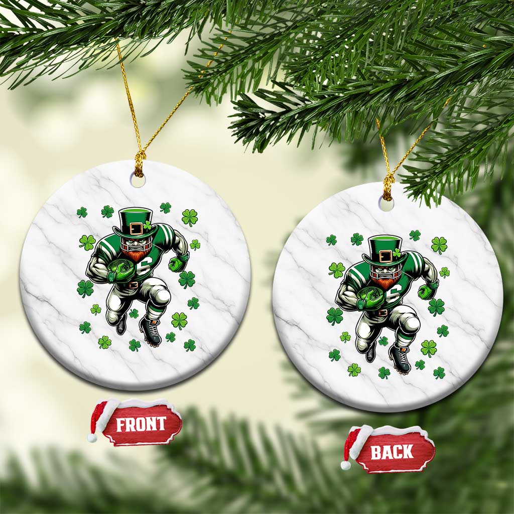 Leprechaun Football Dabbing Pose Ceramic Ornament Lucky Irish Gift