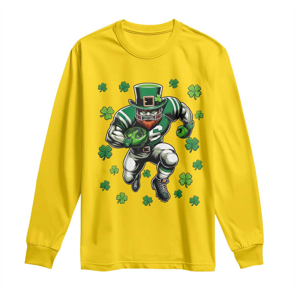 Leprechaun Football Dabbing Pose Long Sleeve Shirt Lucky Irish Gift